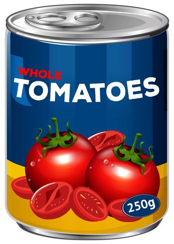 Una lata de tomates enteros vector