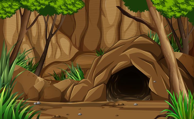 A Dark Rocky Cave from Outside - Download Free Vectors ...