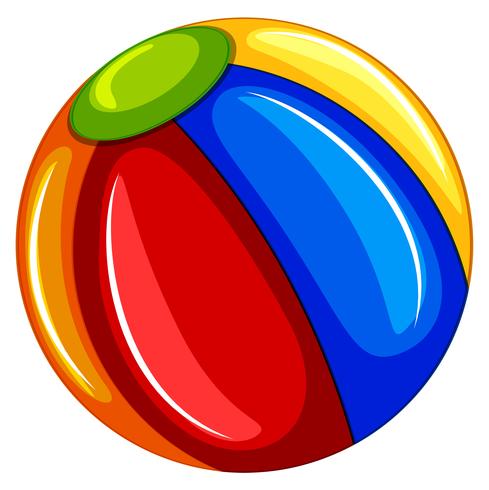 A Colourful Beach Ball on White Background vector