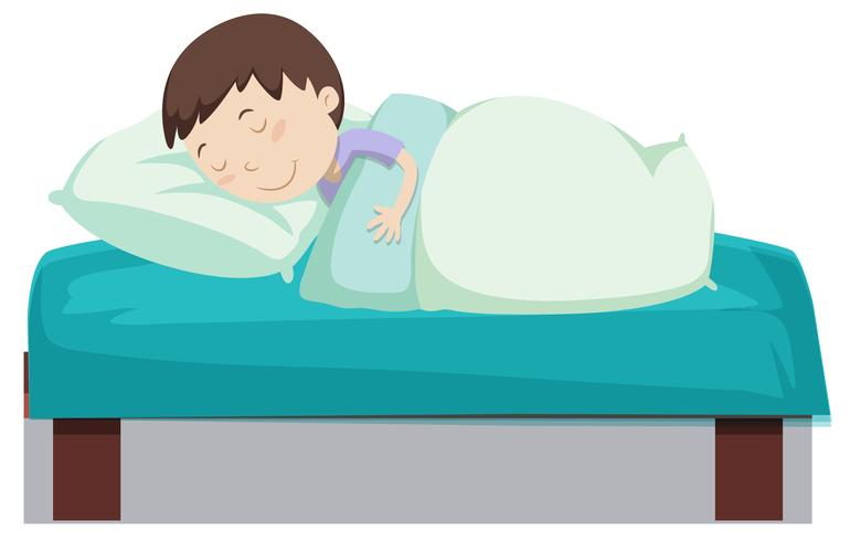 Boy sleeping in bed 301890 Vector Art at Vecteezy