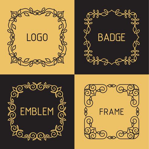 Vector outline frames and badges.