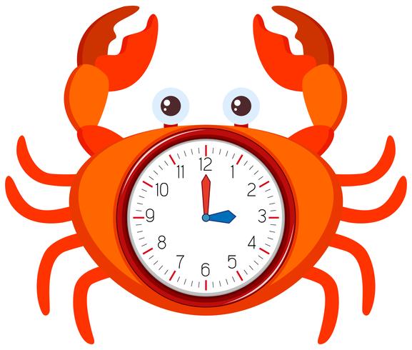 A modern clock crab template vector