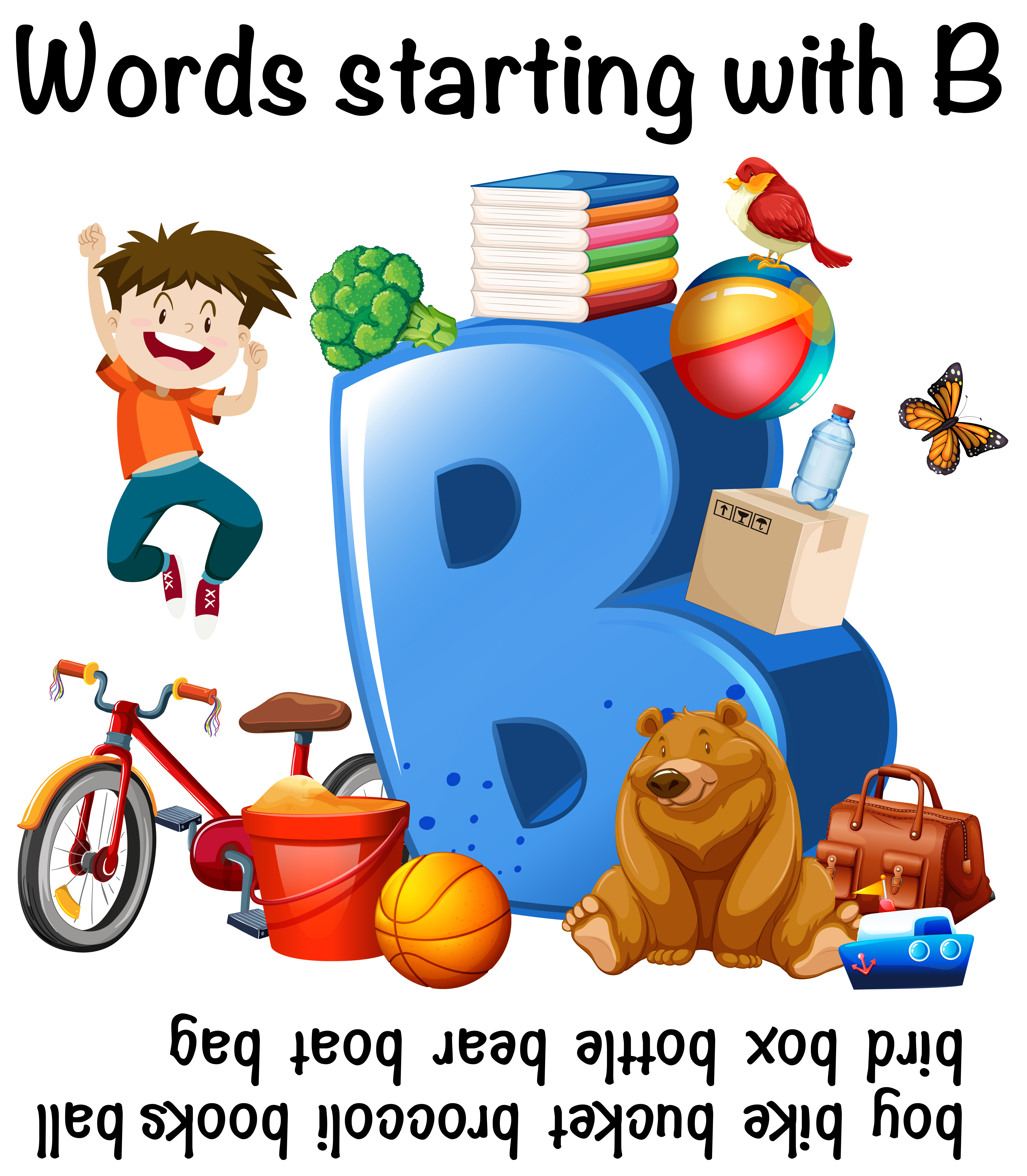 Many words starting with B 301912 Vector Art at Vecteezy
