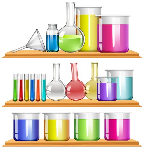 Lab equipment filled with chemical vector