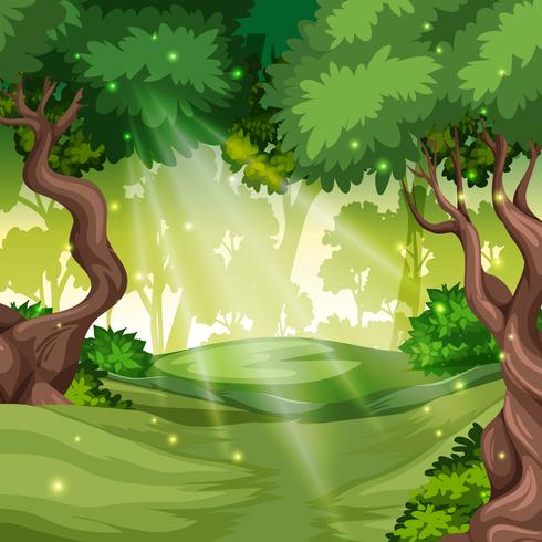 A green forest background vector