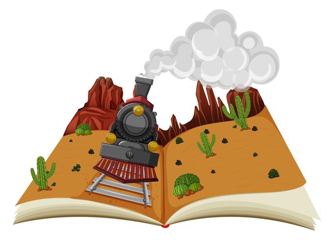 A Pop-up Book Desert Scene vector