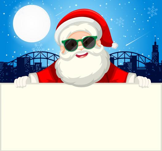 Santa holding plain paper concept vector