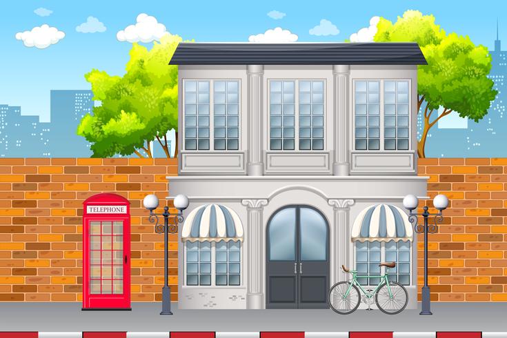 Urban street day time scene vector