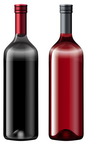 Dos botellas de vino vector