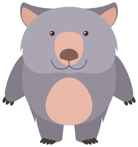 Cute wombat with happy face vector