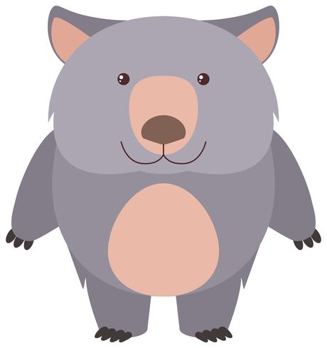 Cute wombat with happy face vector