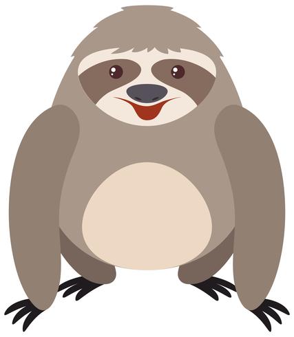 Gray sloth with happy face - Download Free Vector Art, Stock Graphics & Images