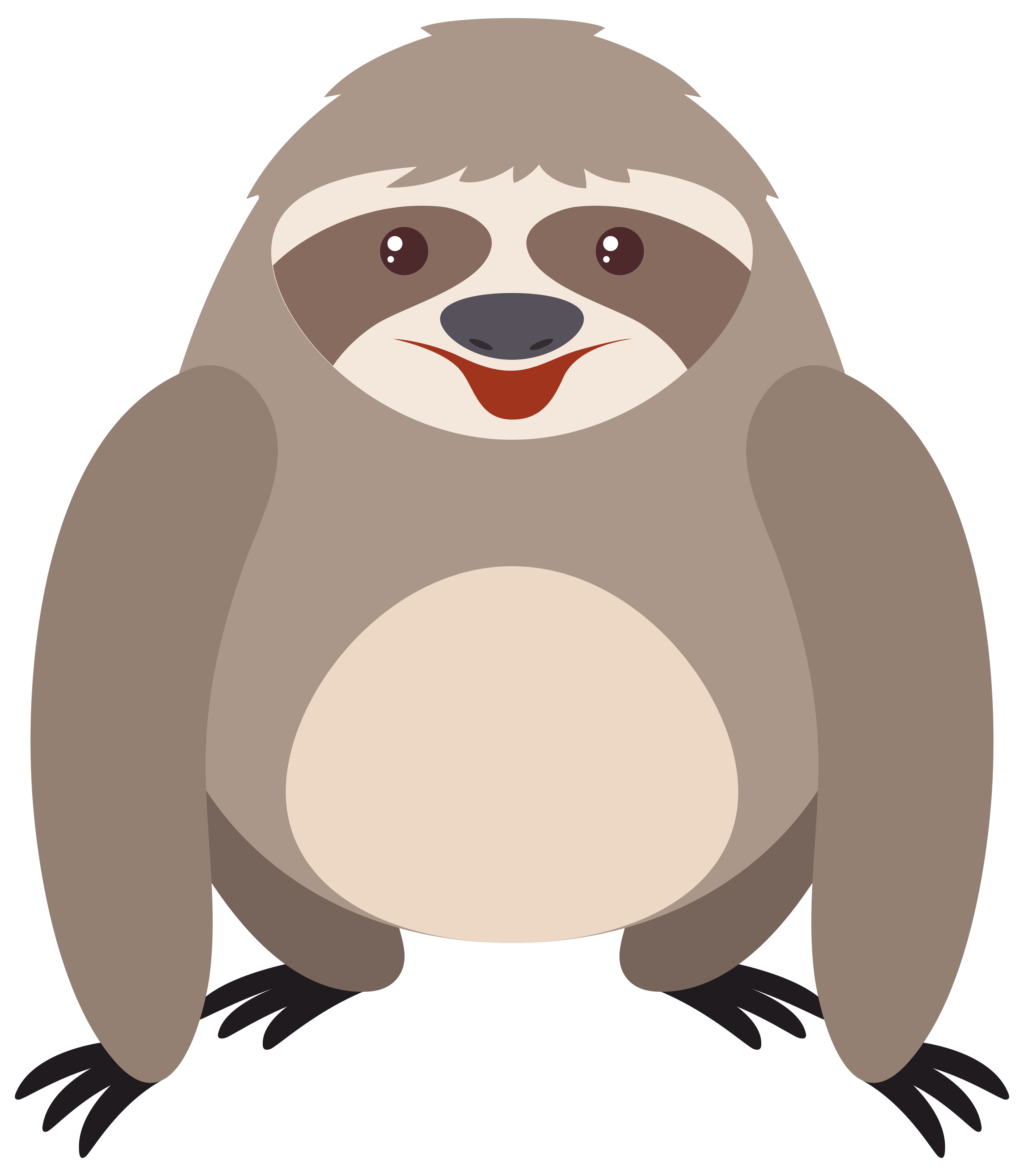 Gray sloth with happy face 302019 Vector Art at Vecteezy