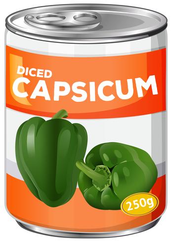 A Can of Diced Capsicum vector