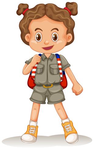 Happy girl in safari costume - Download Free Vector Art, Stock Graphics & Images