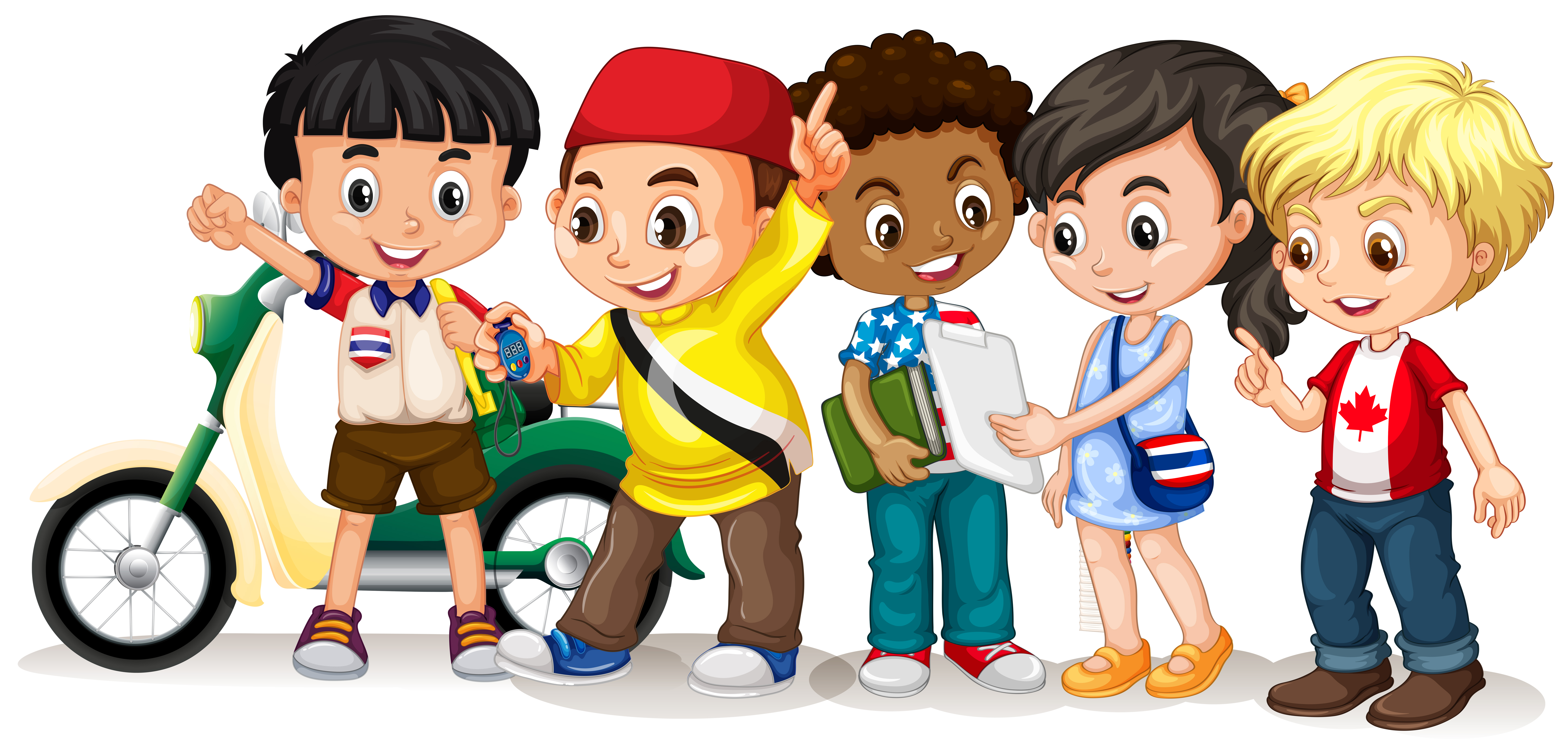 Boys and girl working in group - Download Free Vectors ...