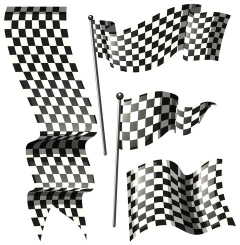 Diferentes diseños de banderas de carreras. vector