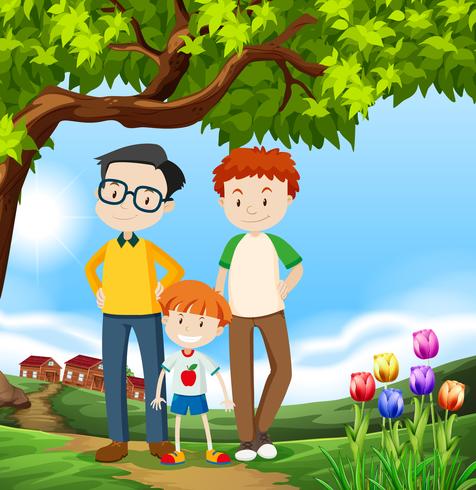 A Happy LGBT Adoption Family vector