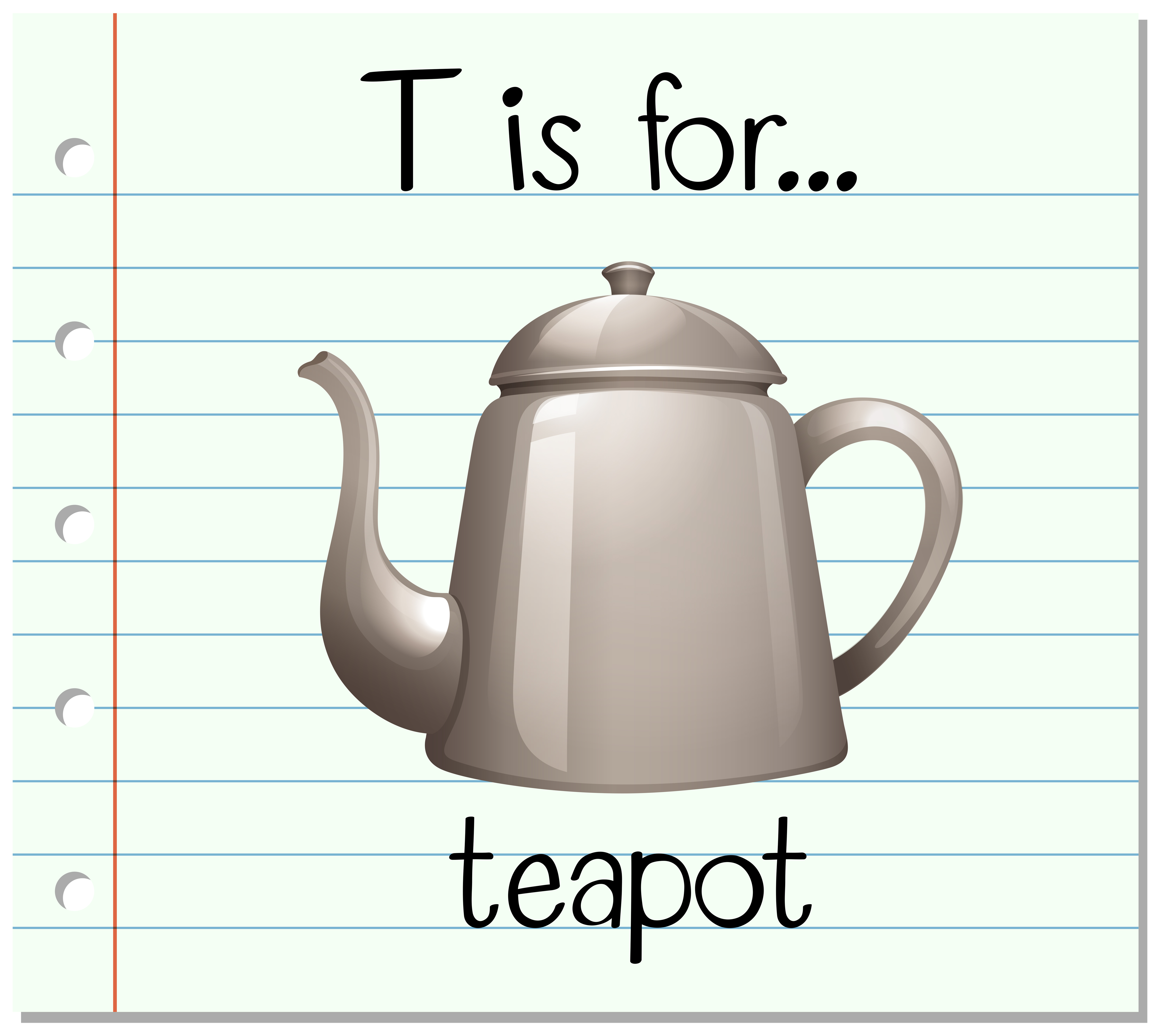 Flashcard letter T is for teapot 302065 Vector Art at Vecteezy