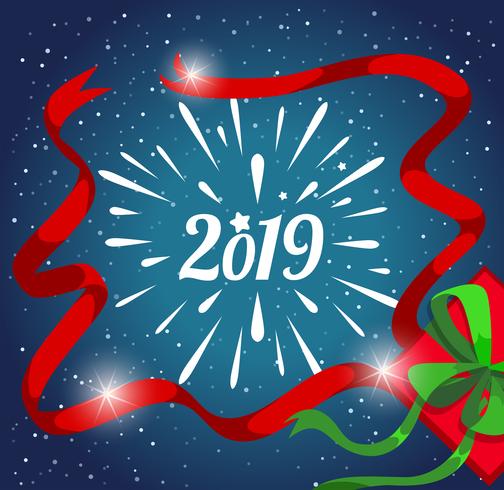 Happy new year card template vector