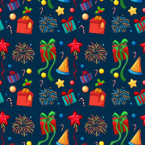New year seamless pattern vector