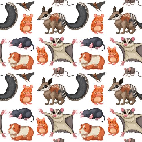 Seamless background with wild animals vector