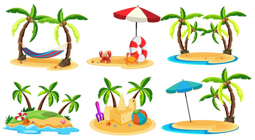 A Set of Paradise Island vector