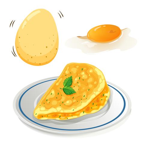An Omelet on White Background vector