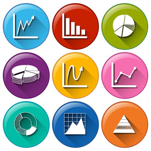 Graph icons vector