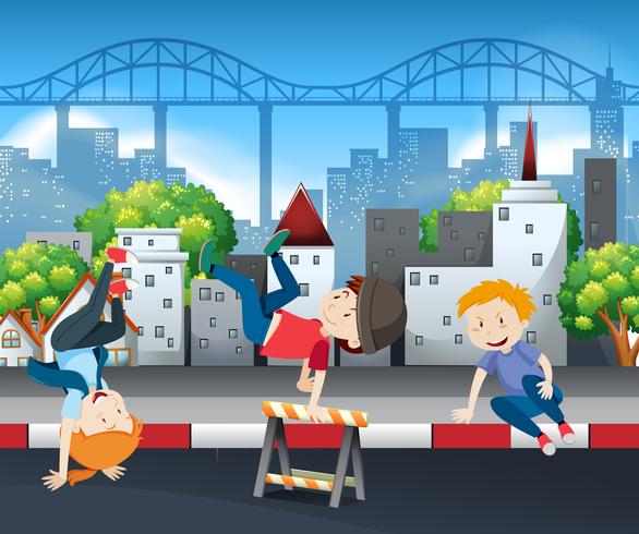 Baile de calle para niños vector