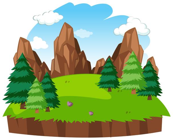 Isolated natural island background vector