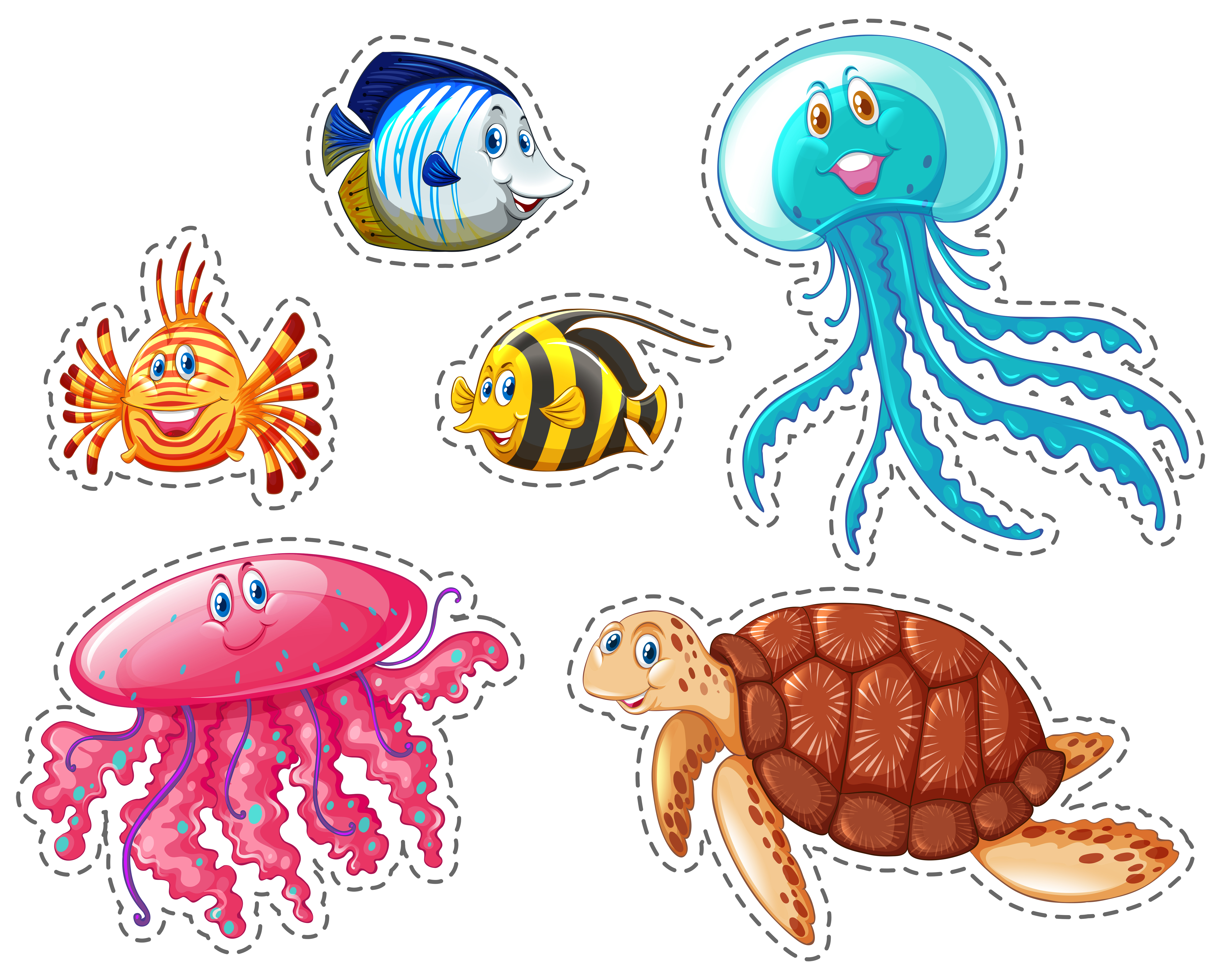 Pegatinas O Sticker Animales Marinos (200 Pcs)