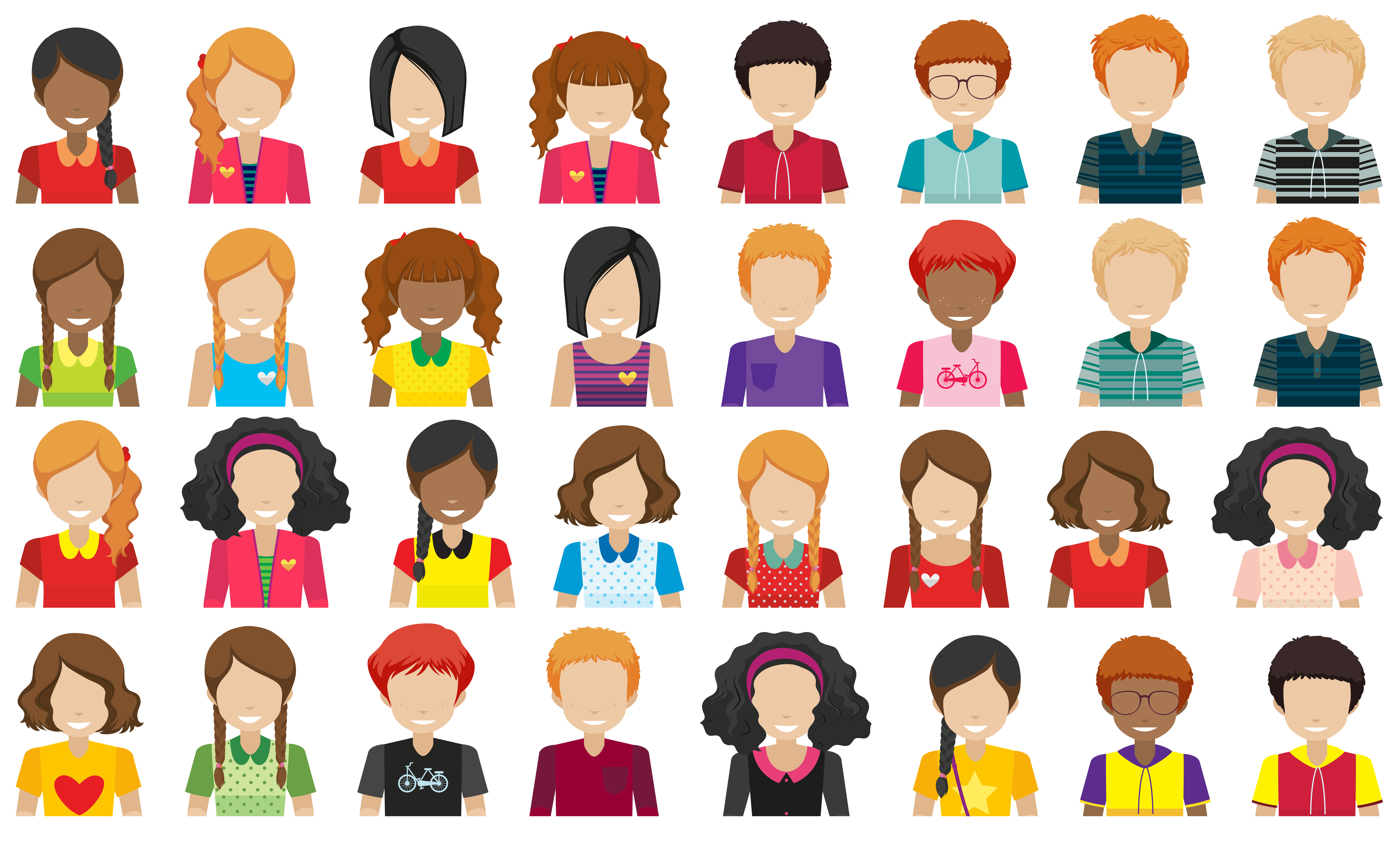 Group of people without faces 302253 Vector Art at Vecteezy