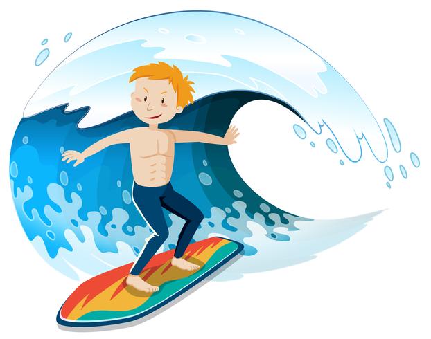 A Young Surfer Surfing a Big Wave - Download Free Vector Art, Stock Graphics & Images