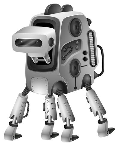 Modern robot with four legs vector