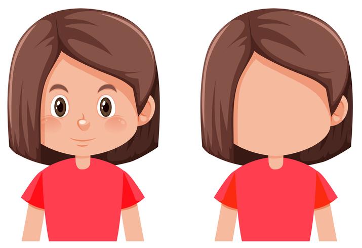 Personaje de niña de pelo bob vector