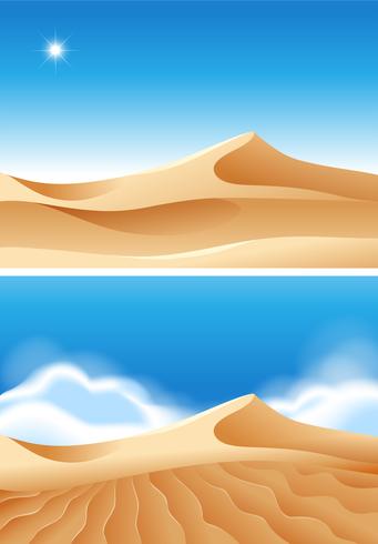 Hermosa escena del desierto en el día vector