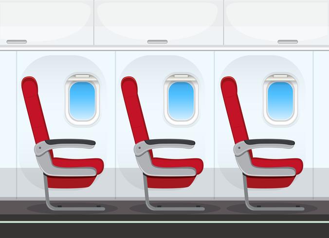 Empty aircraft cabin background vector