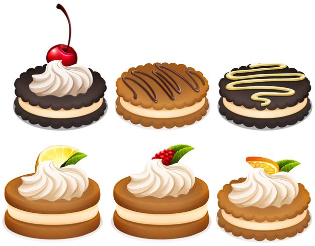 Sandwich cookies with cream vector