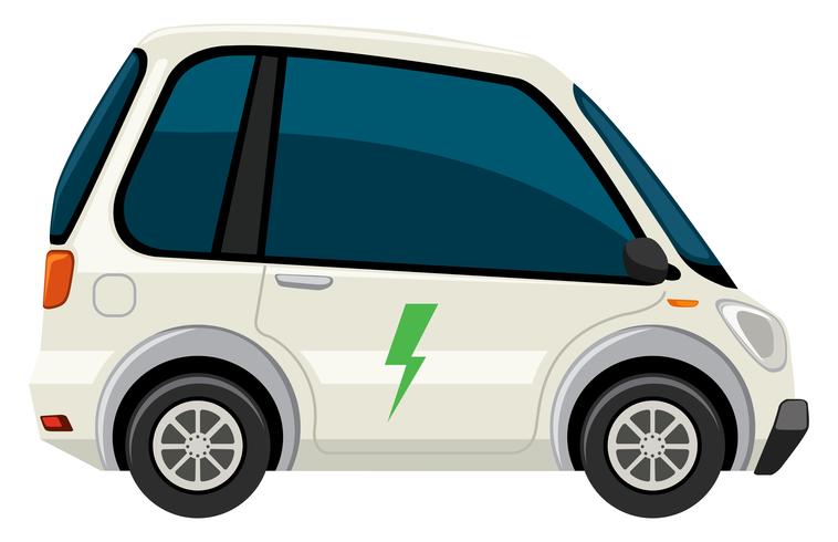 A white electric car vector