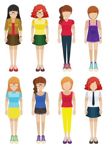 Faceless ladies vector