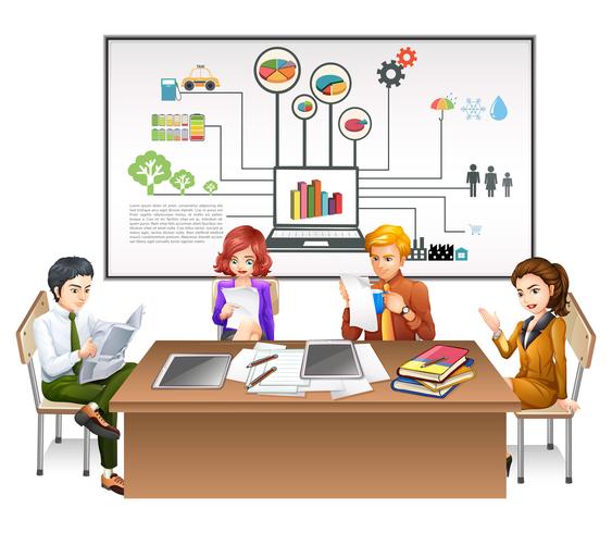 Business people working on the table vector
