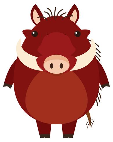 Warthog with happy face vector