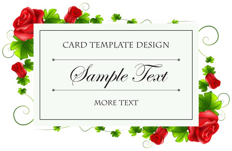 Card template with red rose vector