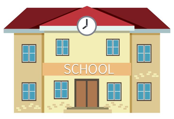 A yellow school building  vector