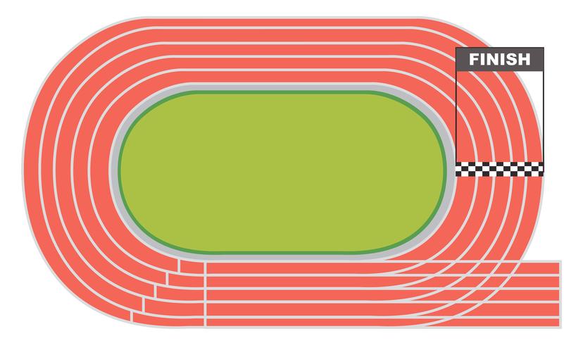 Aerial view of a running track vector