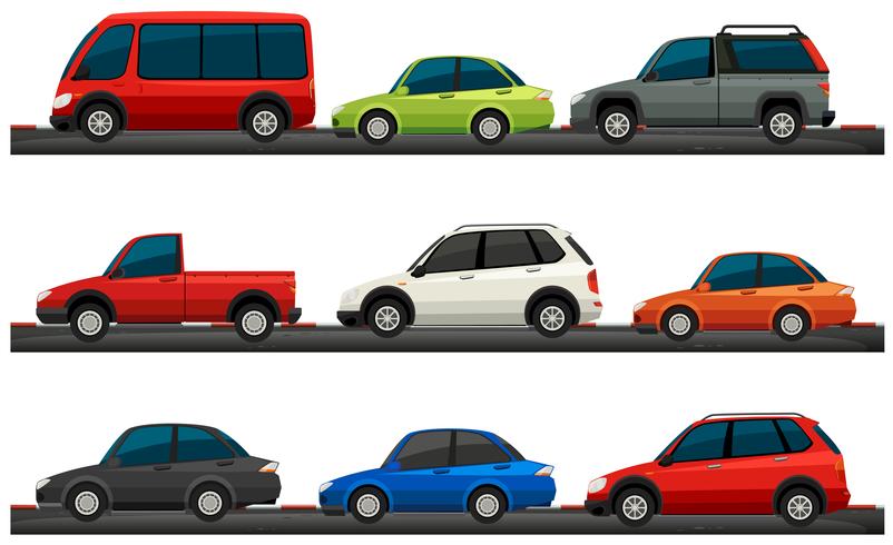 Diferentes tipos de coches vector