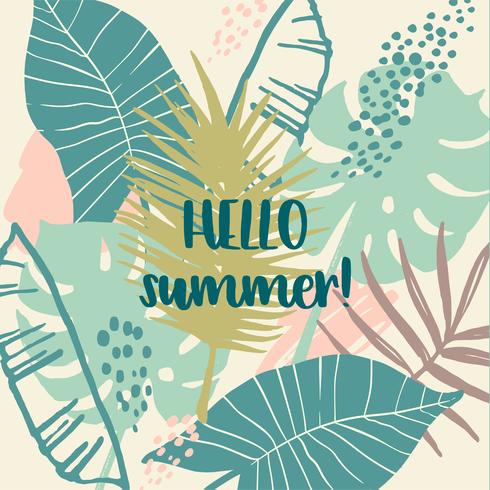 Summer tropical design. Vector template.