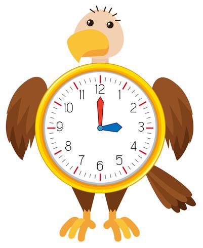 Reloj águila sobre fondo blanco vector