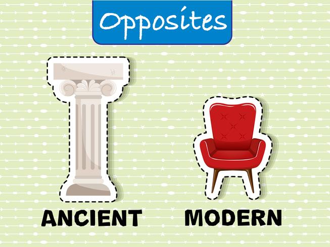 Ancient and Modern Opposite Word vector